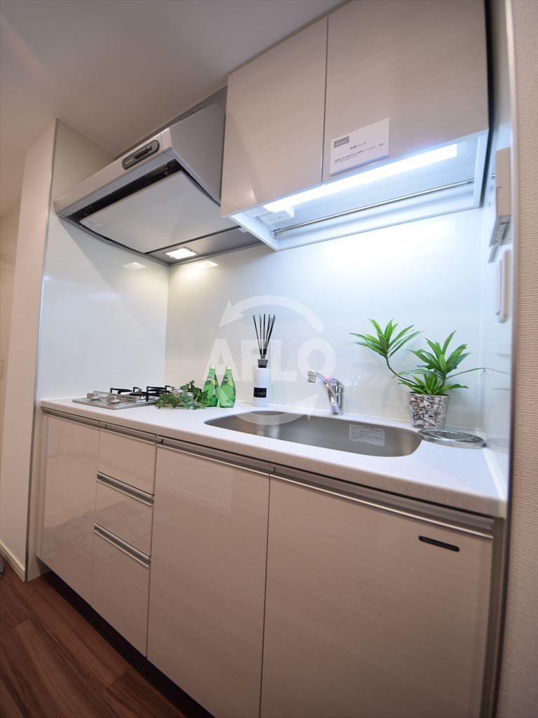 キッチン　パークアクシス大阪新町　2口ガスシステムキッチン