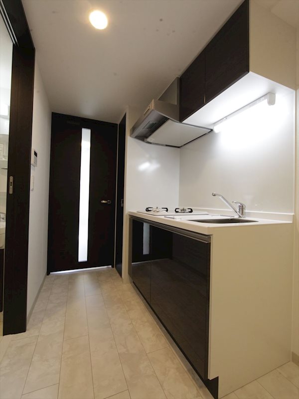 キッチン　システムキッチン（ガス2口コンロ）収納充実しています