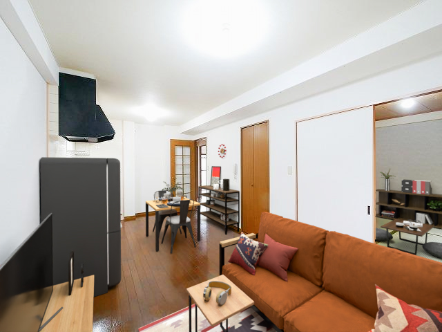 居室・リビング　CGで家具等を配置したもので家具等は含まれません