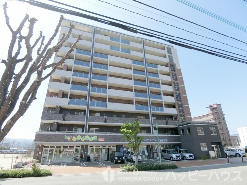 建物外観　博多南駅前に建つ、好立地マンション！オートロック、防犯カメラ