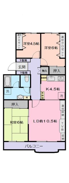 コープ野村園生2号棟の間取り写真