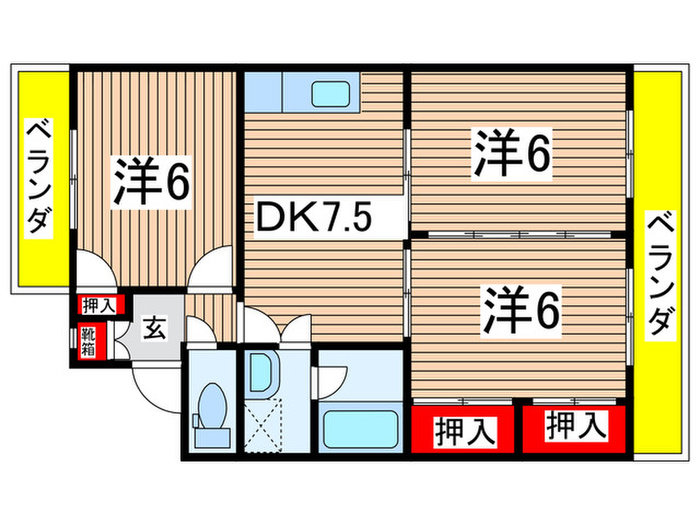 溝手マンションの間取り写真