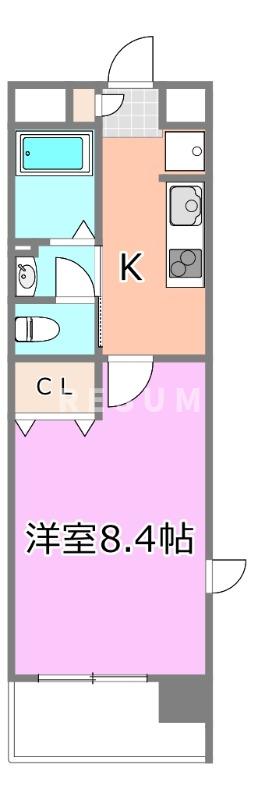 ＪＲ総武線 千葉駅 徒歩3分 8階建 築20年の間取り写真