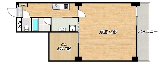 地下鉄御堂筋線 昭和町駅 徒歩4分 7階建 築33年の間取り写真