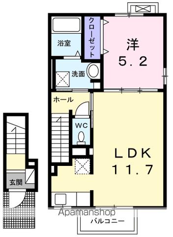 ＪＲ青梅線 河辺駅 バス乗車時間：11分 最寄りバス停で下車 徒歩2分 2階建 築11年の間取り写真
