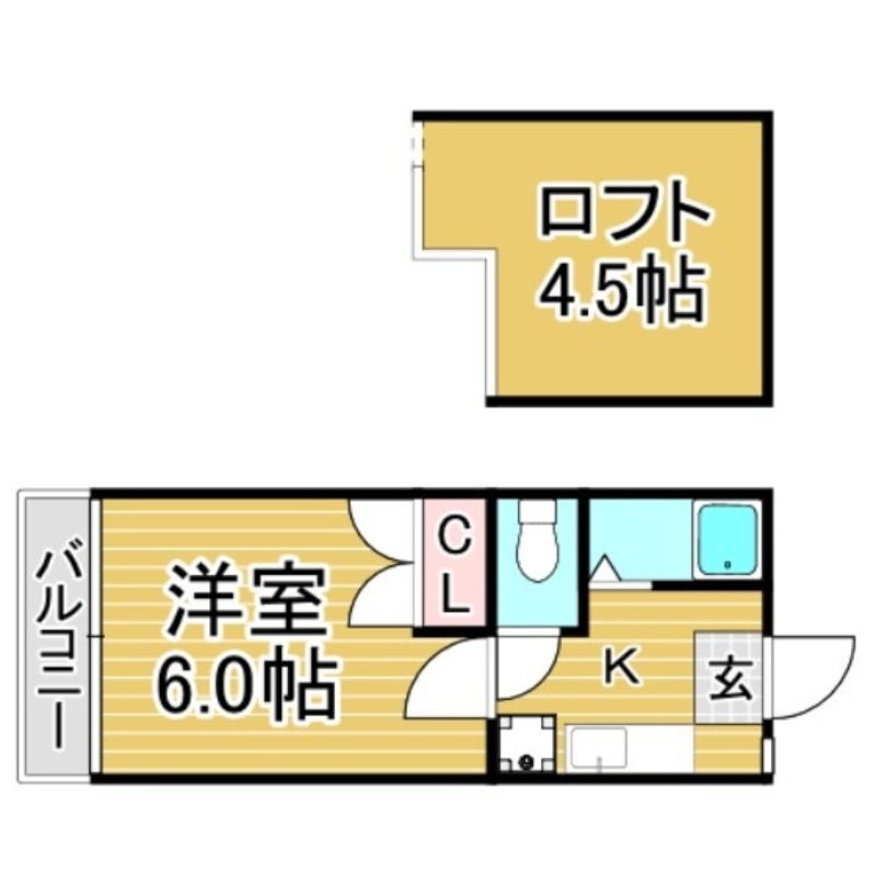 西鉄天神大牟田線 都府楼前駅 徒歩10分 2階建 築36年の間取り写真