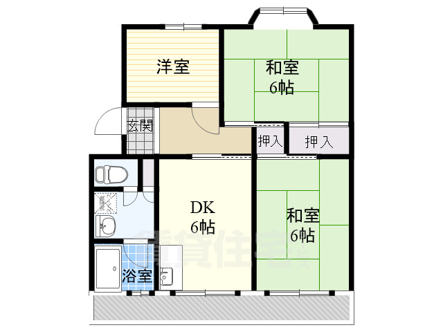 東大阪市横枕のマンションの間取り