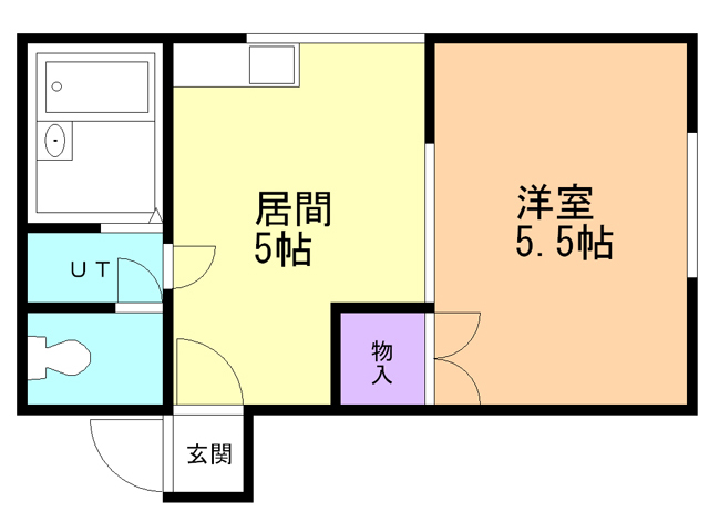 函館市千歳町のアパートの間取り