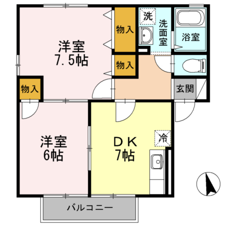 【防府市佐波のアパートの間取り】