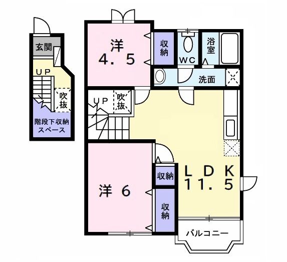 木更津市港南台のアパートの間取り