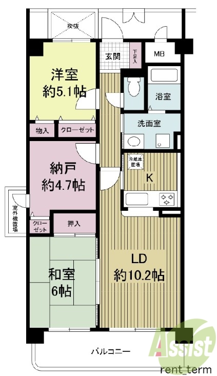 KDXレジデンス夙川ヒルズ3番館の間取り