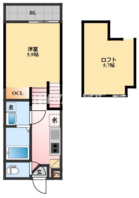 諫早市永昌町のアパートの間取り