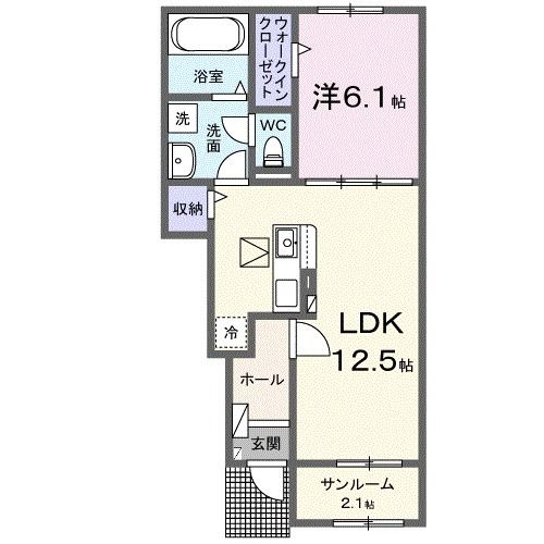 にかほ市金浦のアパートの間取り