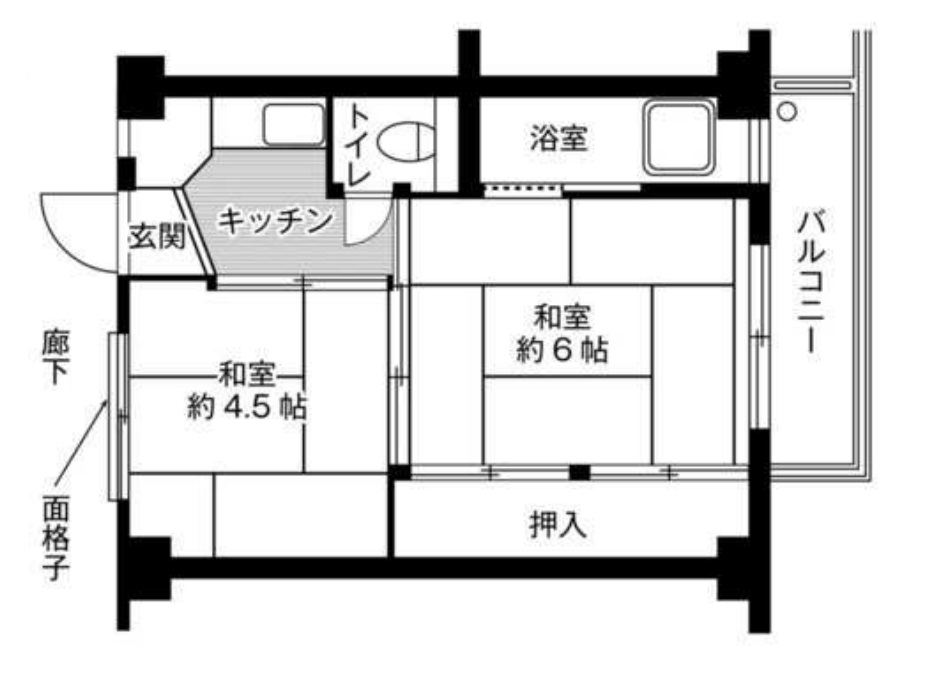 ビレッジハウス木戸４棟の間取り