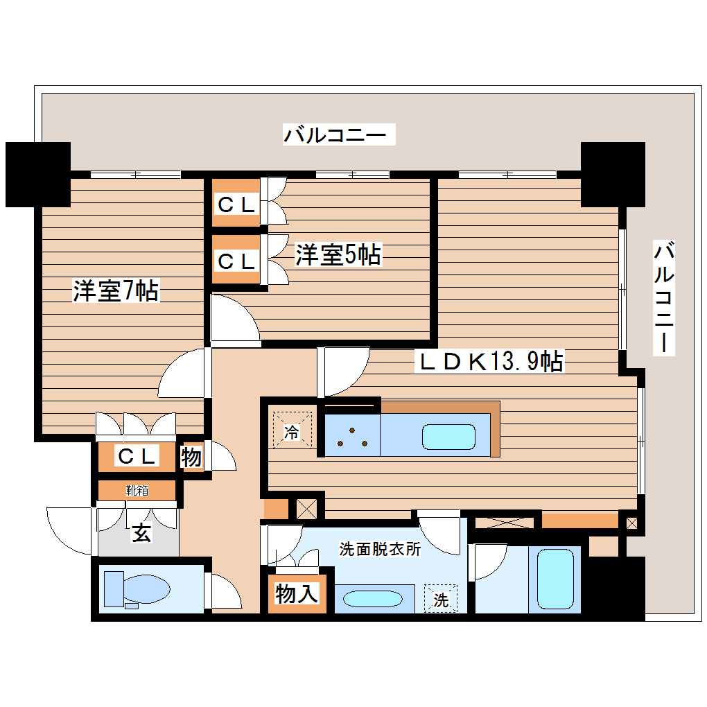 レジディアタワー仙台の間取り