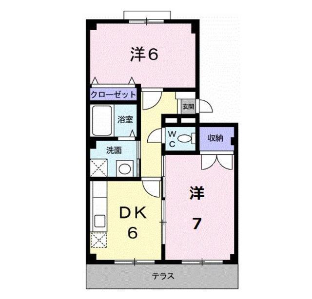 熊本市南区土河原町のアパートの間取り