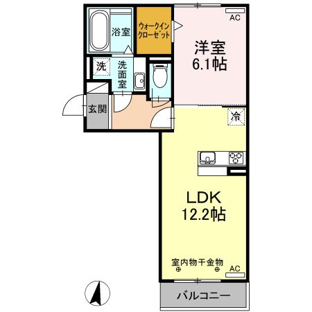 鈴鹿市西条のアパートの間取り