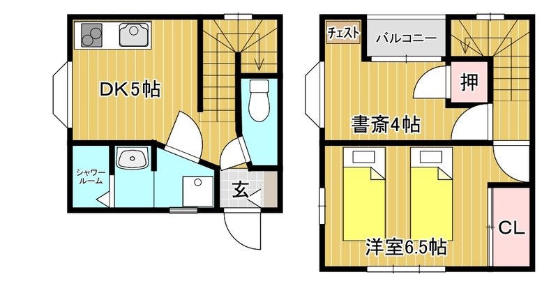 タウンハウスエバーグリーンの間取り