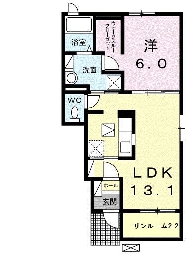 大牟田市大字手鎌のアパートの間取り