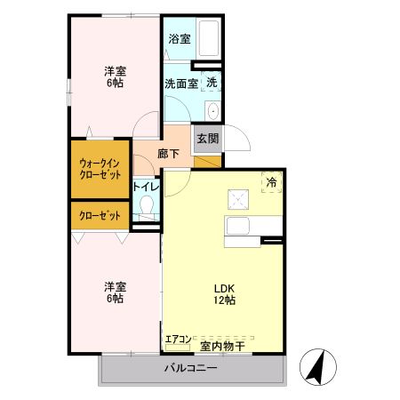 入間市大字野田のアパートの間取り