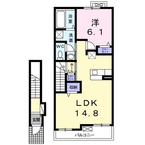 比企郡小川町大字小川のアパートの間取り