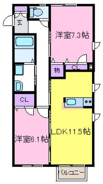 シャーメゾン・雄 Bの間取り