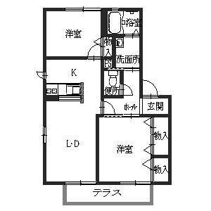 神戸市須磨区東落合のアパートの間取り