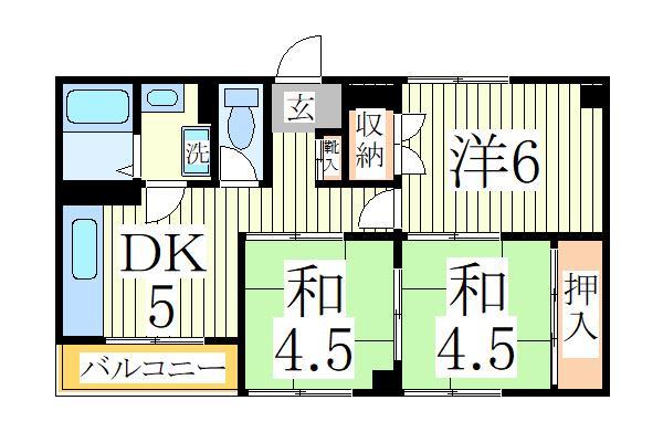 我孫子市天王台のアパートの間取り