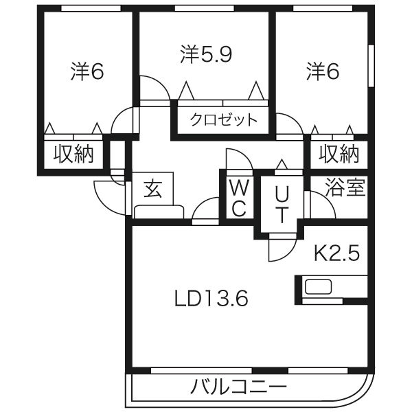 メゾンプルミエールＫの間取り