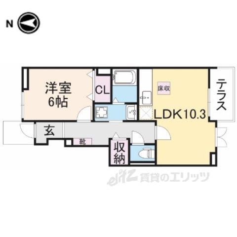 舞鶴市字下福井のアパートの間取り