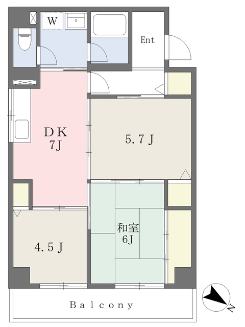 千葉市中央区本町のマンションの間取り