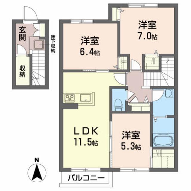 シャーメゾンシャングリラＡの間取り