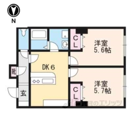 大津市島の関のマンションの間取り