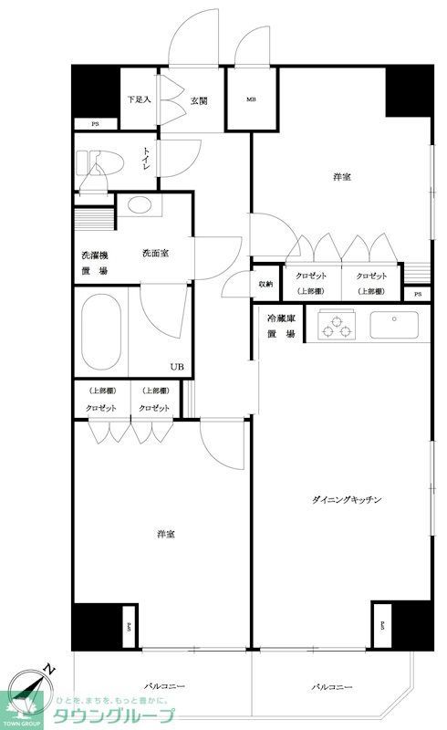 港区芝浦のマンションの間取り