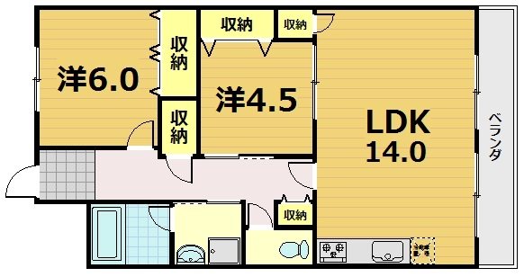 エリセオびわ湖（ベルヴィ55）の間取り