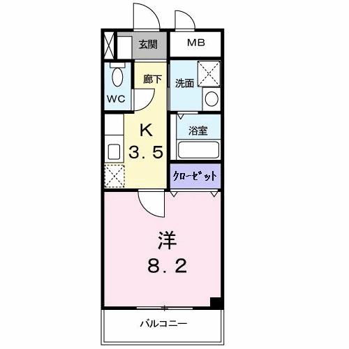 鳥取市田島のマンションの間取り