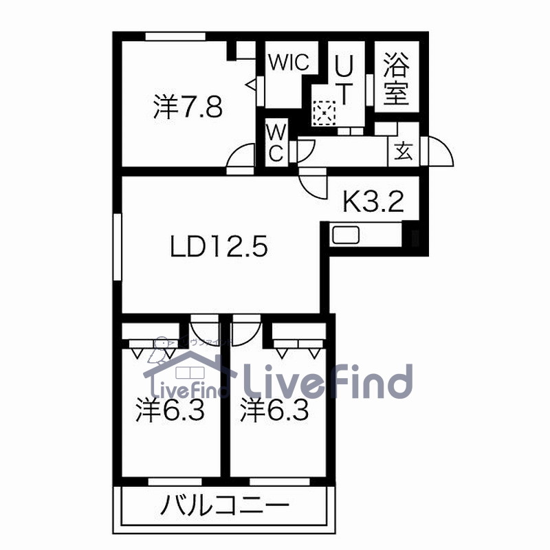 札幌市中央区南五条西のマンションの間取り