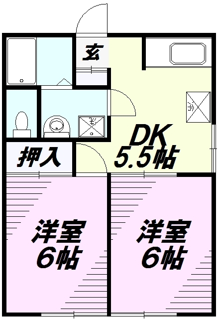 【八王子市散田町のアパートの間取り】