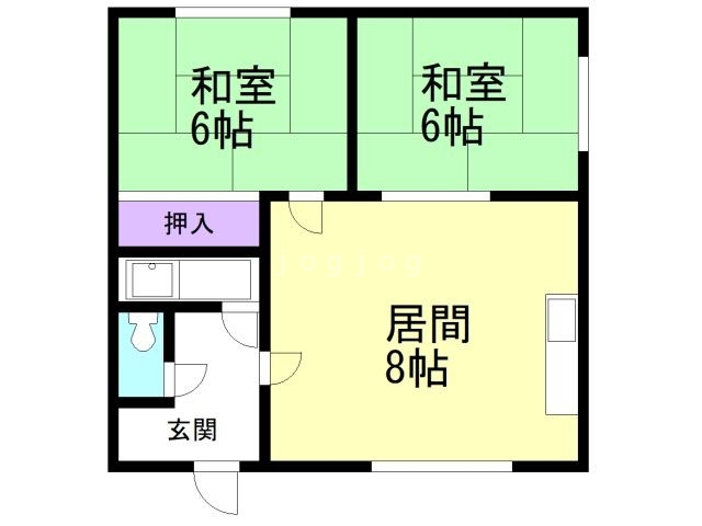 札幌市西区西野四条のアパートの間取り