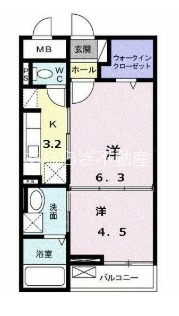 浜松市中央区上島のマンションの間取り