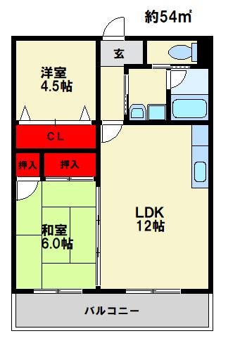 【那珂川市松木のマンションの間取り】