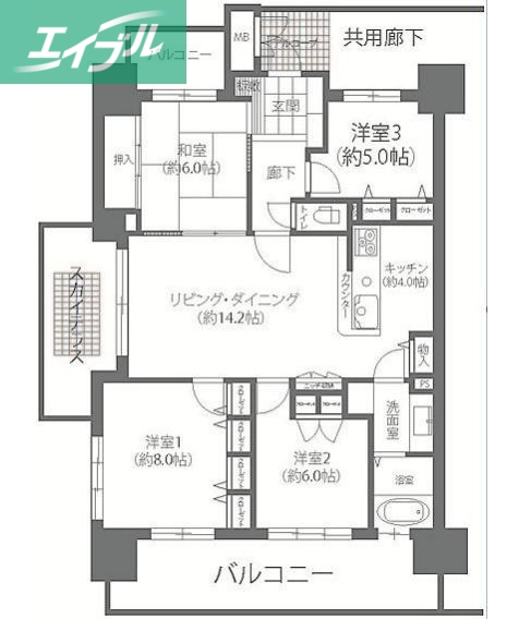 ロイヤルガーデン大供表町の間取り