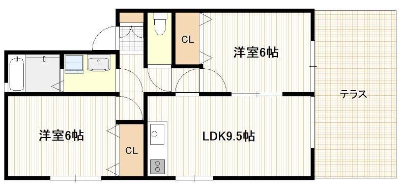 廿日市市上平良のマンションの間取り