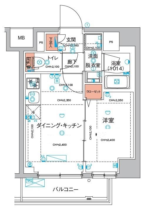 大田区羽田のマンションの間取り