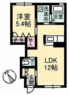 木田郡三木町大字平木のアパートの間取り