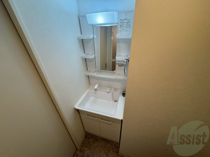 洗面設備　シャンプードレッサー。身支度はここでばっちりですね。