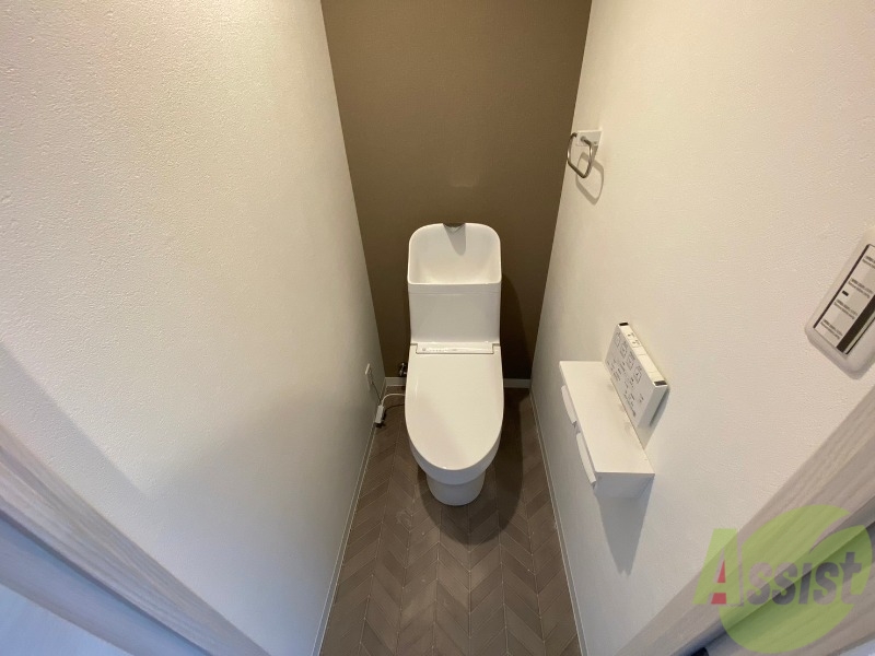 トイレ　ウォシュレット機能がついたトイレ。安心して使用できますね。