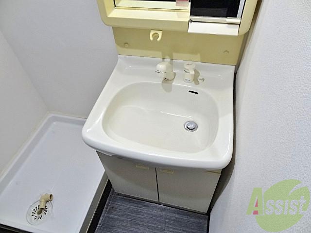 洗面設備　シャンプードレッサーがついてますよ。コレあると便利ですよね。