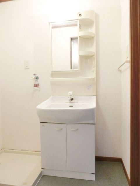 洗面設備　朝の忙しい時間に便利な洗髪化粧台