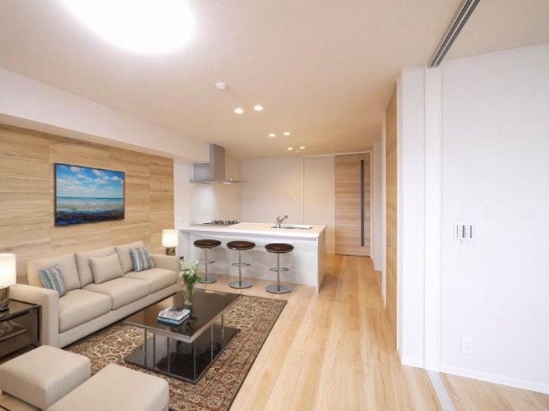 居室・リビング　CGで家具等を配置したもので家具等は含まれません